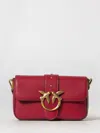 Pinko Love One Crossbody Bag With Bird Embellishment In Red