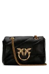 Pinko Foldover Quilted Shoulder Bag With Chain Strap In Black