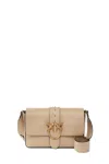 Pinko Foldover Top Bag With Chain-link Strap In Nude