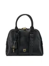 Pinko Bowling Bag Leather Shoulder Bag In Black