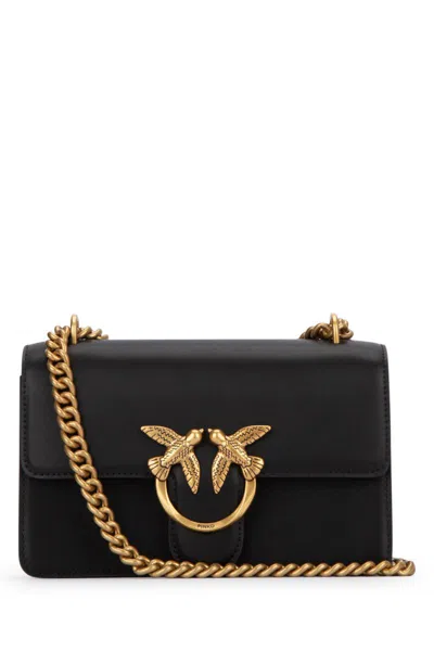 Pinko Chain Strap Metal Hardware Shoulder Bag In Black