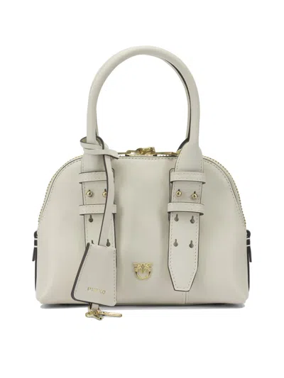 Pinko Leather Mini Escape Bag Bowling Bag In White