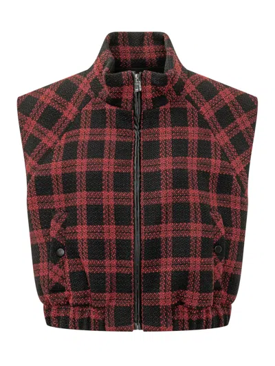 Pinko Hanofl Tweed Gilet Vest In Black
