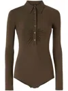 Pinko 'hardy' Brown Body With Classic Collar In Modal Blend Woman In Brown