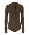 Pinko 'hardy' Brown Body With Classic Collar In Modal Blend Woman In Green