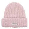 Pinko Ribbed-knit Beanie In Purple