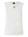 Pinko Sleeveless T-shirt With Heart Embroidery In White
