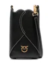 Pinko Leather Crossbody Smartphone Case In Black