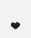 PINKO HEART-SHAPED COIN PURSE WITH BLACK PATENT LEATHER CROCODILE PRINT