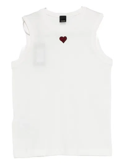 Pinko Heart Tank Top In White