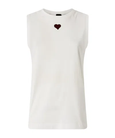 Pinko Heart Tank Top In White