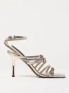 Pinko Square Toe High Heel Sandals In Silver