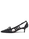 Pinko Black Mid-heel Pumps With Stylish Cutouts And Buckle Detail In Black
