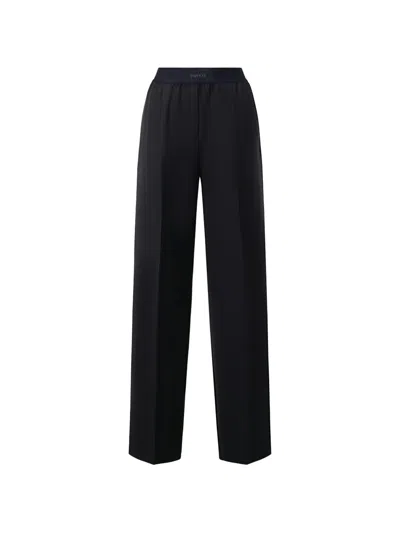 Pinko Herringbone-pattern Wide-leg Trousers In Black