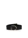 Pinko High Belt In Leather And Tassel 6cm In Nero-light Gold