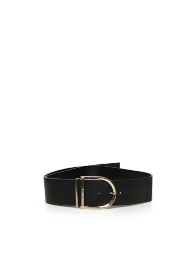 Pinko High Belt In Leather And Tassel 6cm In Black