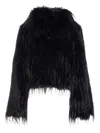 Pinko High-neck Faux-fur Jacket In Black