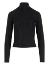 Pinko Stretch Nylon Jersey With Logo In Black