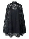 Pinko High-neck Lace Dress In Black