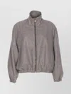 Pinko High Neck Long Sleeve Elastic Jacket In Gray