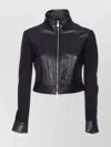 Pinko High Neck Long Sleeve Jacket With Panels In Black