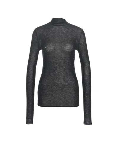 Pinko High-neck Slim Fit Top In Gray