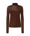 Pinko High-neck Sweater In Brown