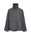 Pinko Short Gray Wool Forbice Coat With High Collar In Black