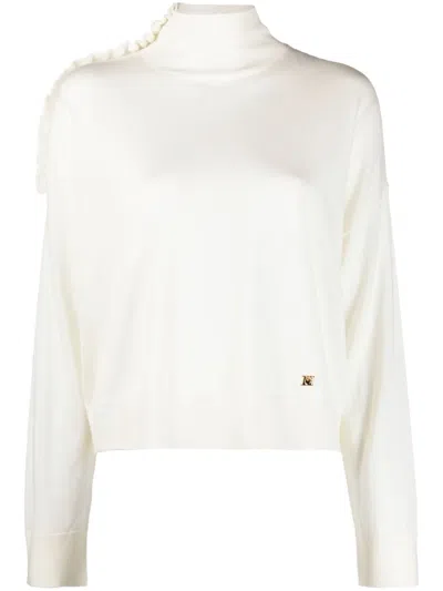 Pinko Roll-neck Wool Jumper In White