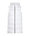 Pinko Quilted Sleeveless Jacket Hood Detail In White