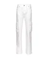 Pinko High-rise Straight-leg Cargo Jeans In White