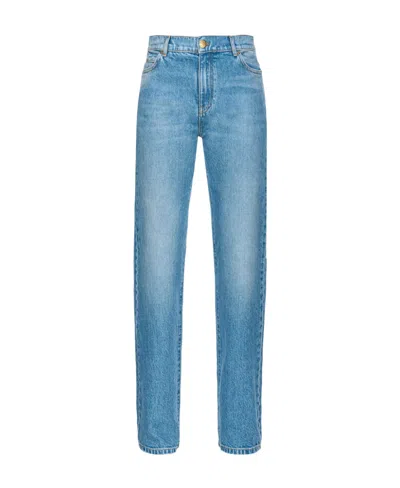 Pinko High-rise Straight-leg Jeans In Blue