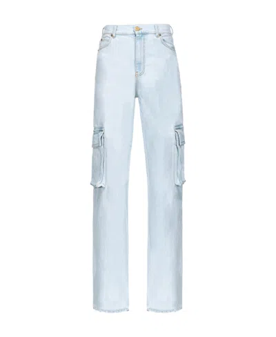 Pinko High-rise Wide-leg Jeans In Blue