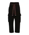 Pinko High-waist Cropped Cargo Trousers In Black