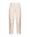 Pinko High-waist Cropped Trousers In Nude