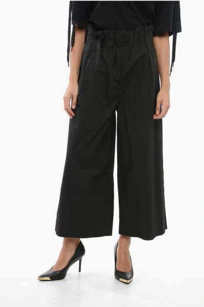 Pinko High-waist Double Pleats Poseidone Flared Pants In Black