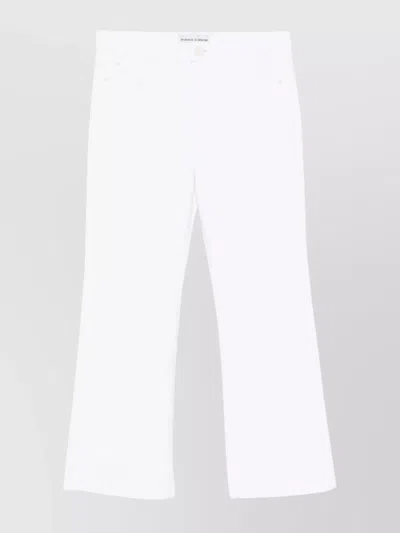 Pinko High Waist Flared Hem Five-pocket Trousers In White