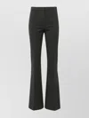 Pinko High Waist Flared Trousers With Belt Loops In Black
