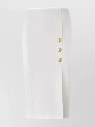 Pinko High Waist Knee-length Skirt Side Slit In White
