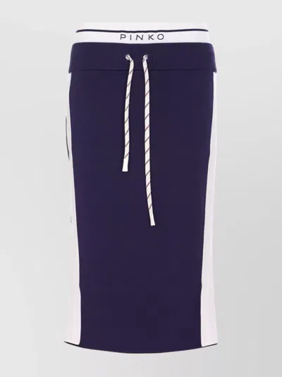 PINKO HIGH WAIST MIDI SKIRT DRAWSTRING