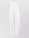 Pinko High Waist Pleated Front Wide Leg Trousers In White