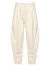 Pinko High-waist Pleated Trousers In White
