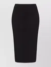 Pinko Elasticated Waist Rear Slit Midi Pencil Skirt In Black