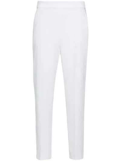 Pinko High-waist Slim-fit Trousers In White