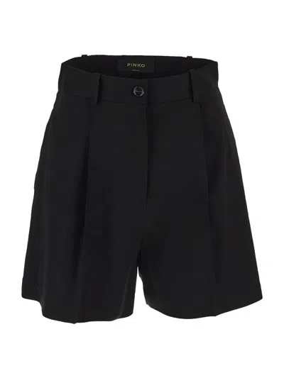Pinko High-waist Tailored Shorts In Black