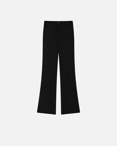 Pinko High-waist Trousers In Technical Cady In Noir Limousine