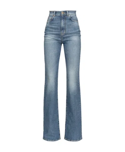 Pinko High-waist Wide-leg Jeans In Blue