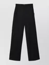 Pinko High Waist Wide-leg Trousers With Side Pockets In Black