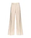 Pinko High-waisted Cotton Trousers In Nude