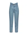 Pinko High-waisted Cropped Jeans In Blue